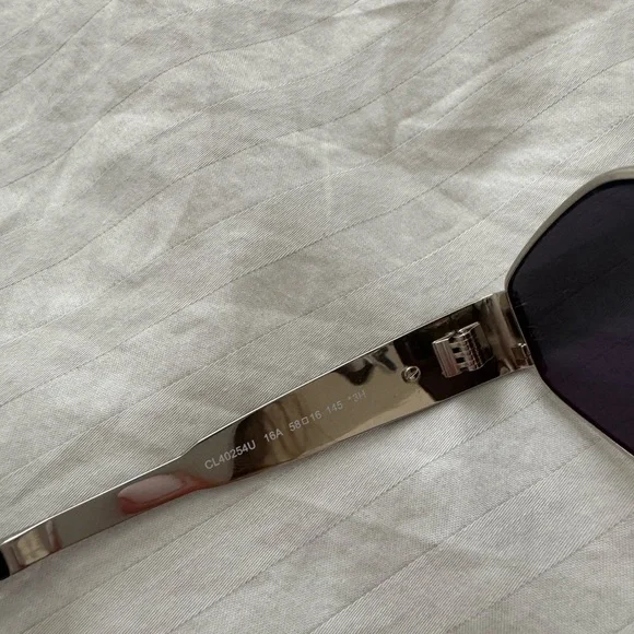 CELINE Triomphe hexagon-frame silver-tone sunglasses - Picture 7 of 15